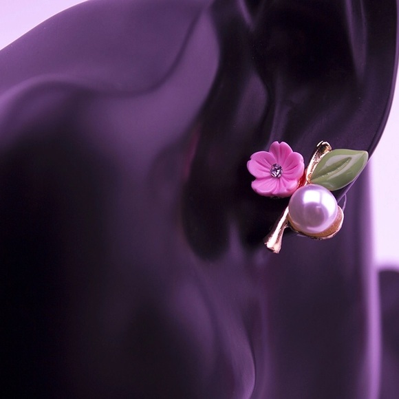 🌺Colorful Flower & Pearl Earrings - Picture 3 of 6